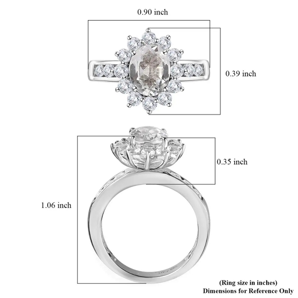 NWT White Topaz Set of 2 Rings in Platinum Over Sterling Silver 4.75 ctw - Picture 7 of 9